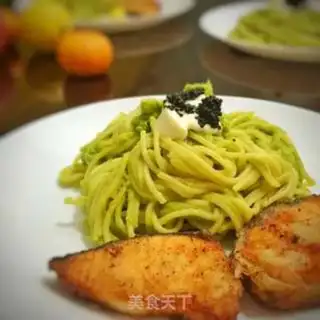 Make Fried salmon with pasta butter and butter step 15