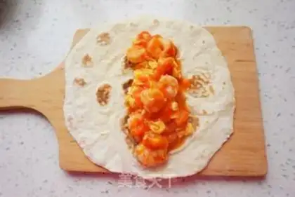Make Shrimp egg burrito step 15
