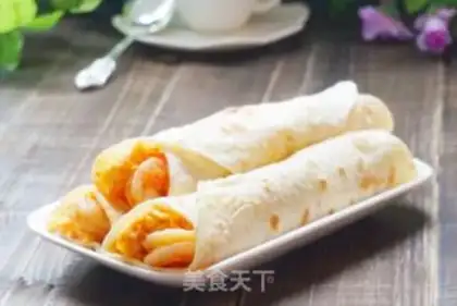 Make Shrimp egg burrito step 16