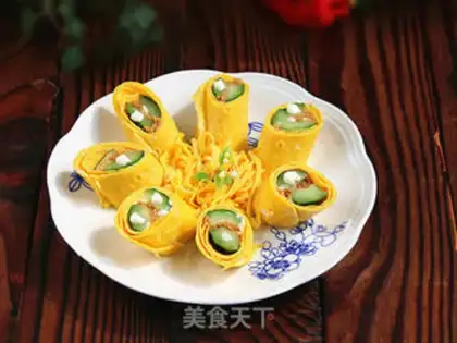 Make Meat cucumber omelet step 7