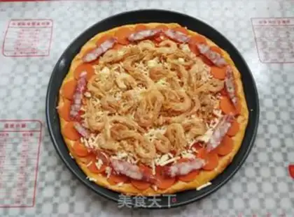 Make Pumpkin dry shrimp and healthy pizza step 10