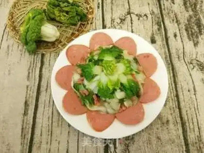 Make Garlic ham yellow cabbage step 7