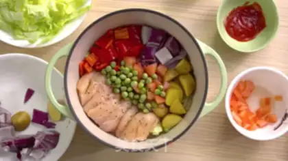 Make Spanish slow chicken stew step 2