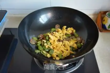 Make Sausage and bean fried eggs step 6