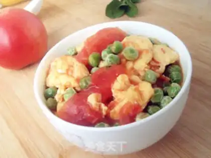 Make Tomato eggs and peas step 8