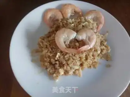 Make Shrimp oiled duck egg fried rice step 7
