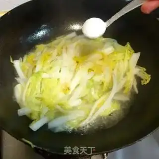 Make Big cabbage with golden needle mushrooms step 7