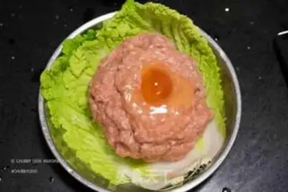 Make Salted egg meatloaf step 10