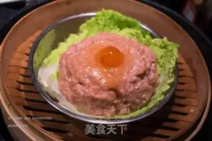Make Salted egg meatloaf step 11