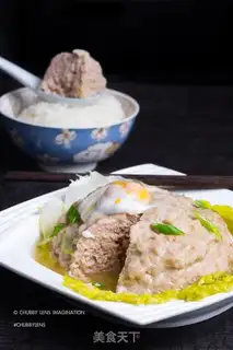 Make Salted egg meatloaf step 12
