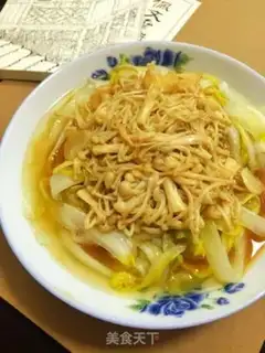 Make Big cabbage with golden needle mushrooms step 13