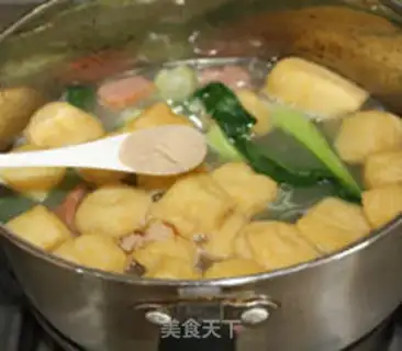 Make Beefball oil tofu soup step 7