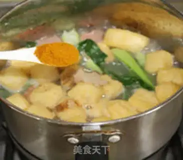 Make Beefball oil tofu soup step 8