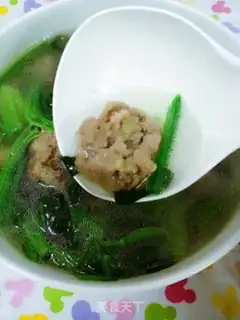 Make Five-cowball spinach soup step 6