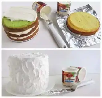 Make A veggie and rainbow cake step 6