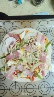 Make Bacon bottom pizza step 13
