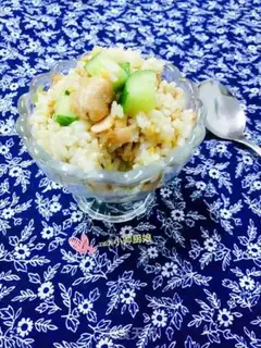 Make Fish cucumber fried rice step 3