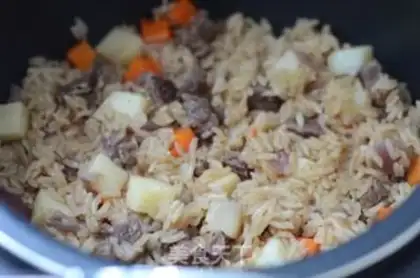 Make Potato beef rice step 6