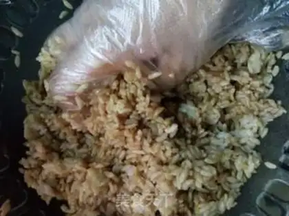 Make Soy sausage and egg fried rice step 3