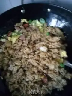 Make Soy sausage and egg fried rice step 6