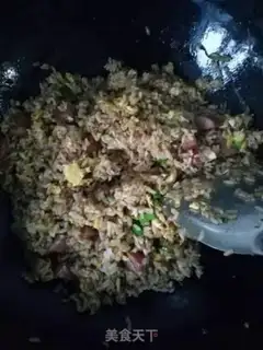 Make Soy sausage and egg fried rice step 7
