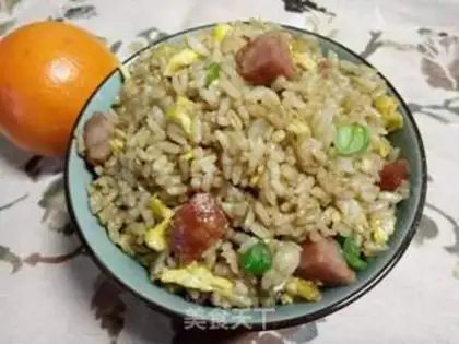 Make Soy sausage and egg fried rice step 8