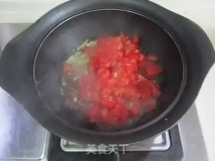 Make Crab mushroom tofu tomato soup step 2