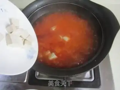 Make Crab mushroom tofu tomato soup step 4