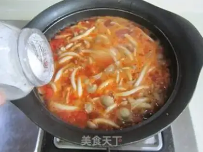 Make Crab mushroom tofu tomato soup step 6