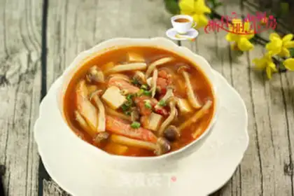 Make Crab mushroom tofu tomato soup step 8