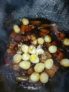 Make Quail egg red pork step 8
