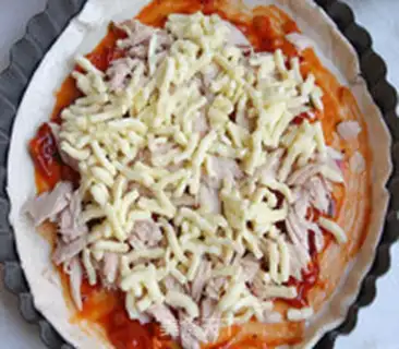 Make Tuna bottom pizza step 8