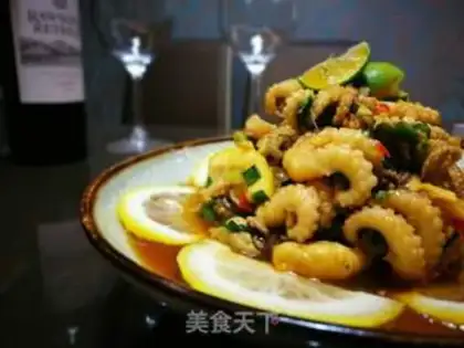 Make Lemon mustard spicy octopus step 7