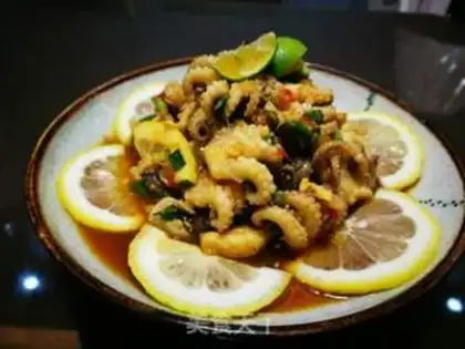 Make Lemon mustard spicy octopus step 8