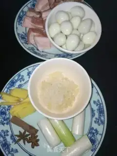 Make Quail egg red pork step 0