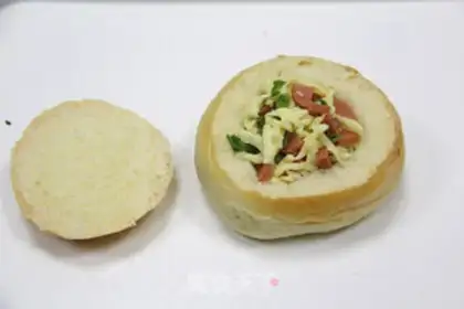 Make Cheese egg ham bag step 9
