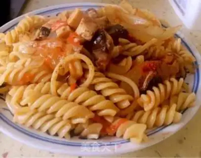 Make Spaghetti mushroom ham step 10