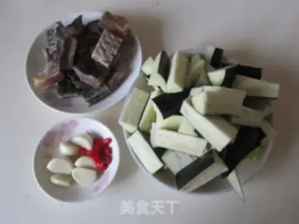 Make Salt fish eggplant step 0