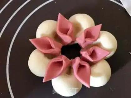 Make Flower buns step 13