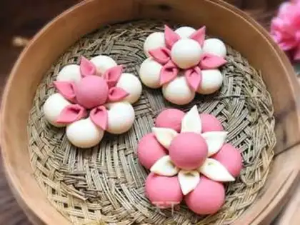 Make Flower buns step 16