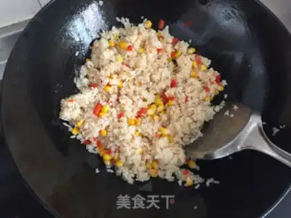 Make Cream corn fried rice step 5