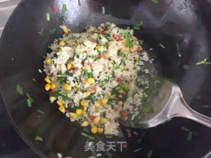 Make Cream corn fried rice step 7