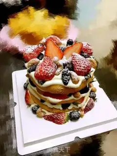 Make Strawberry blueberry fruitcake step 5