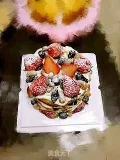 Make Strawberry blueberry fruitcake step 6