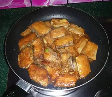 Make Japanese salad sauce and fish step 9