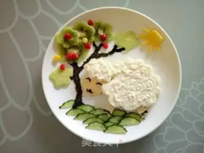 Make Little sheep and fruit bread step 3