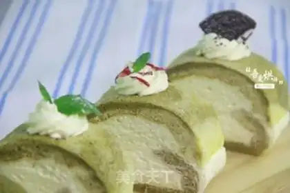 Make Double-colour tea cake rolls step 12