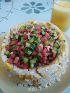 Make Fancy egg fried rice step 5