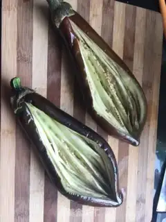 Make A roasted eggplant step 1