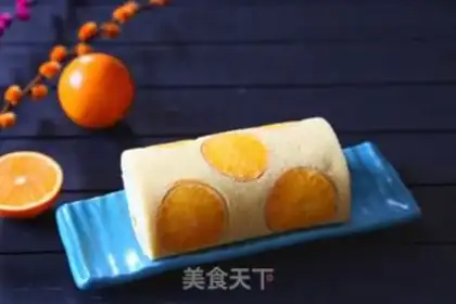 Make Orange cake roll step 15